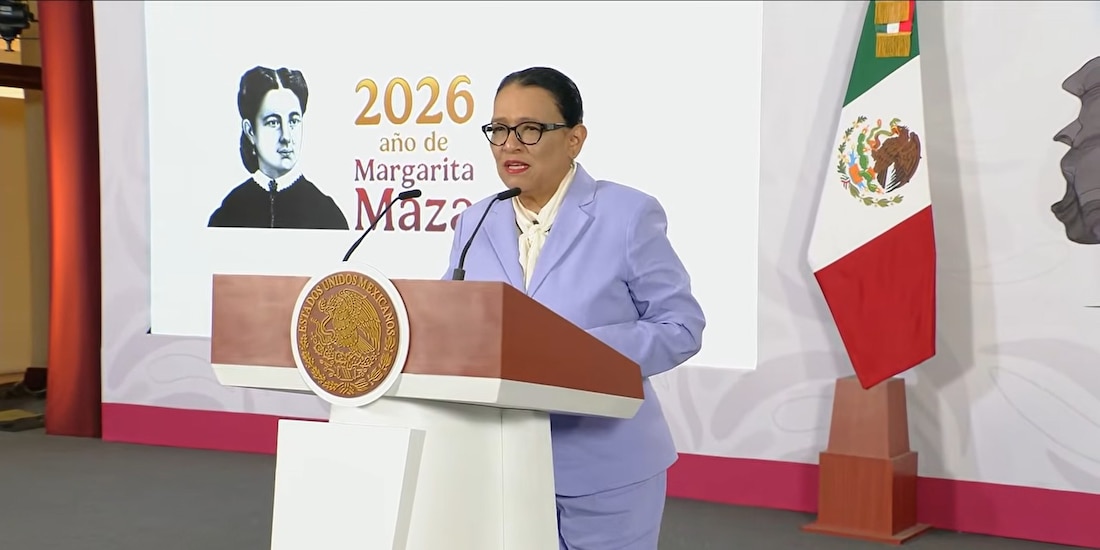 Rosa Icela Rodríguez, secretaria de Gobernación, este viernes en Palacio Nacional.