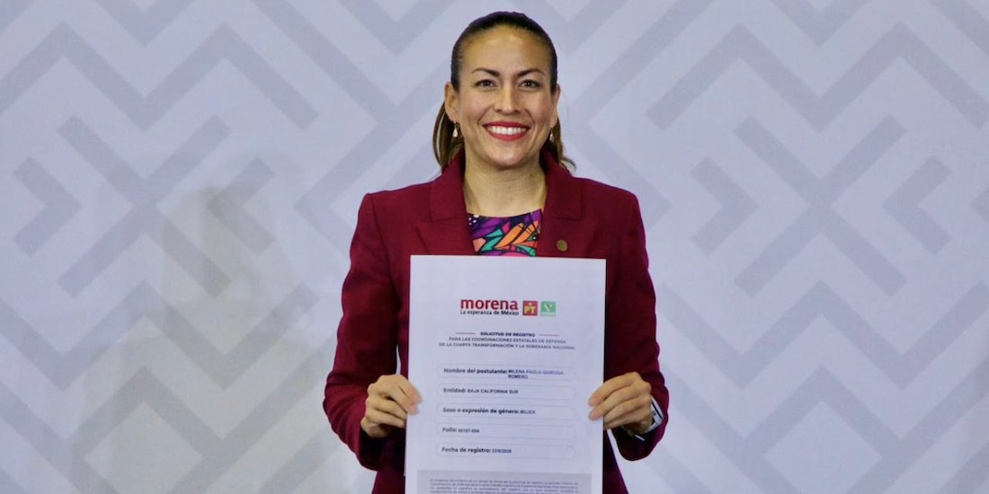Milena Quiroga se registra para la Coordinación de la Transformación en Baja California Sur.
