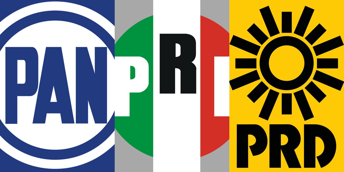 Alianza opositora Va por México, conformada por el PAN, PRI Y PRD.