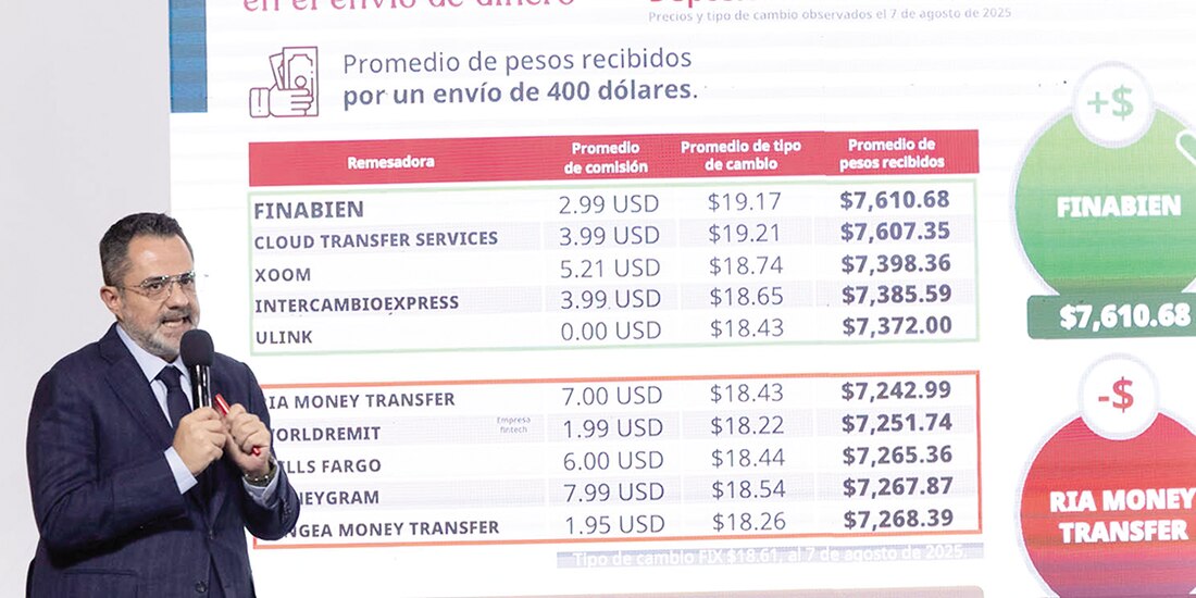 El titular de Profeco, Iván Escalante, ayer, en conferencia de prensa