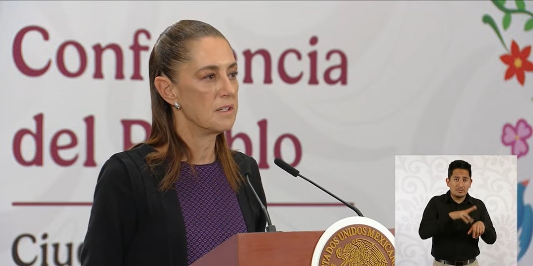 La Presidenta Claudia Sheinbaum este lunes en Palacio Nacional.