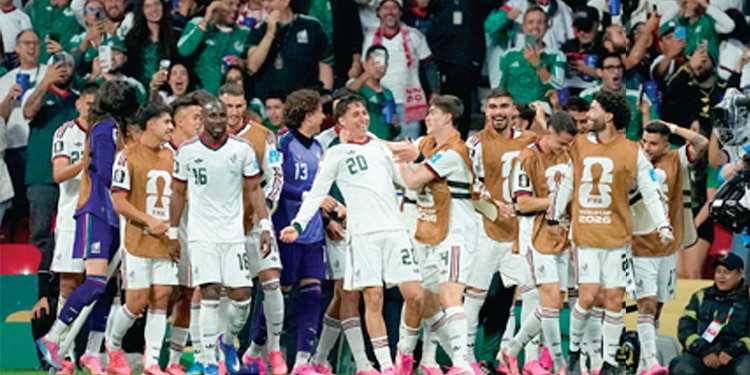 Selección mexicana celebran un gol contra Chequia, el 24 de junio.