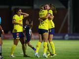 Jugadoras del América festejan un gol en la Liga MX, el pasado 6 de agosto.