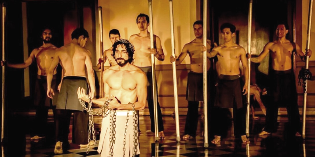 Bailarines durante un día de función en
La Pasión