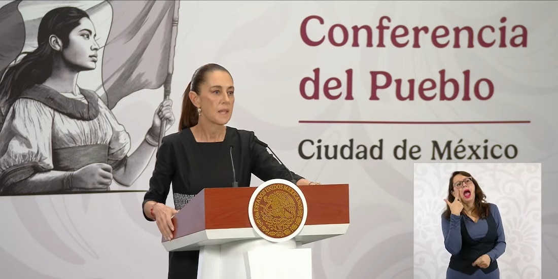 La Presidenta de México este lunes en Palacio Nacional.