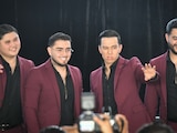 Max Cervantes, Julio Haro, Esaúl García y Salvador Arzate, integrantes de La Arrolladora Banda El Limón de René Camacho, el jueves