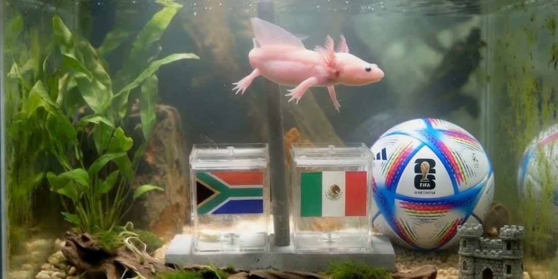 Un ajolote predijo al ganador del juego inaugural del Mundial 2026 entre México y Sudáfrica.