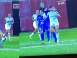 Jugadoras del Sporting San Miguel y Plaza Amador tuvieron una bronca en un partido de la liga femenil de futbol en Panamá.
