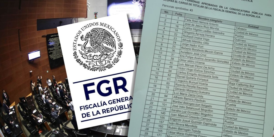 Aparece lista con 43 aspirantes a la titularidad de la FGR, la cual evaluará el Senado para escoger a 10.
