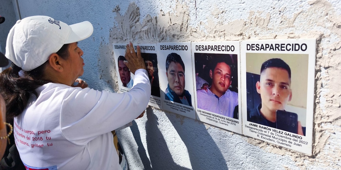 Aspecto de una manifestación para exigir localización de desaparecidos en México.