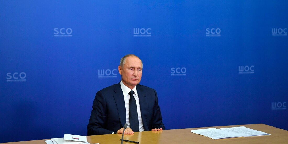 El presidente ruso, Vladimir Putin, asistió hoy de manera virtual a la reunión del Consejo de la Organización de Cooperación de Shanghai.