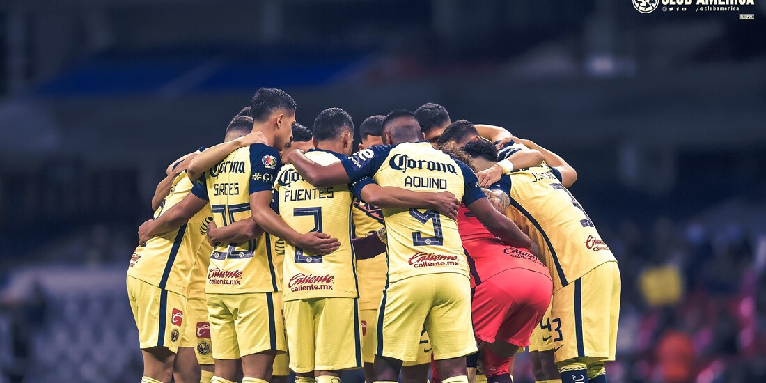 Jugadores del América previo a su partido contra el Atlas en la Fecha 2 del Clausura 2022, el pasado 22 de enero.
