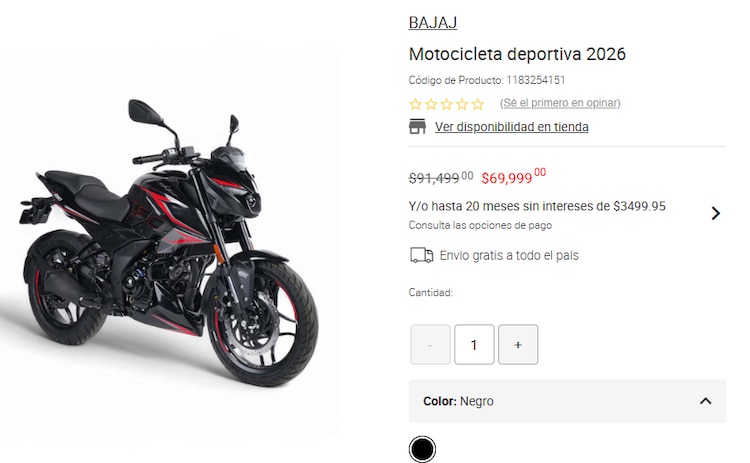 Motocicleta en descuento en Liverpool