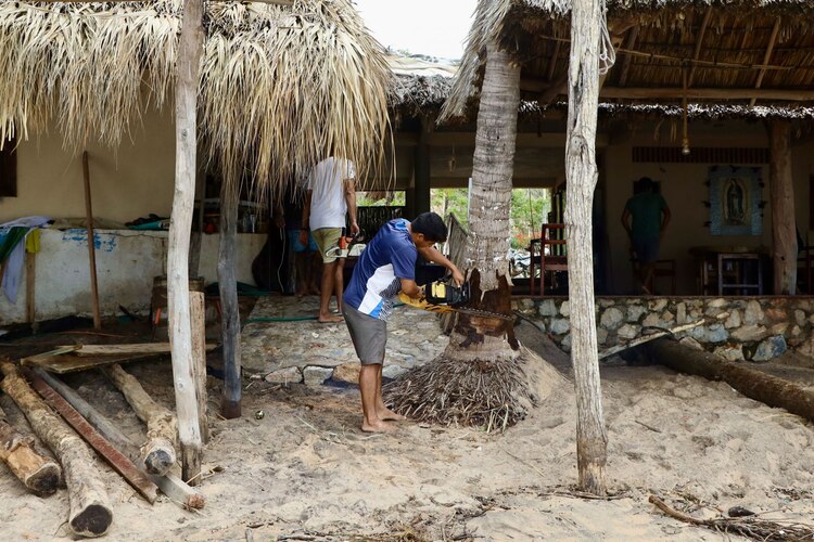 Daños den Oaxaca por el paso de Erick.