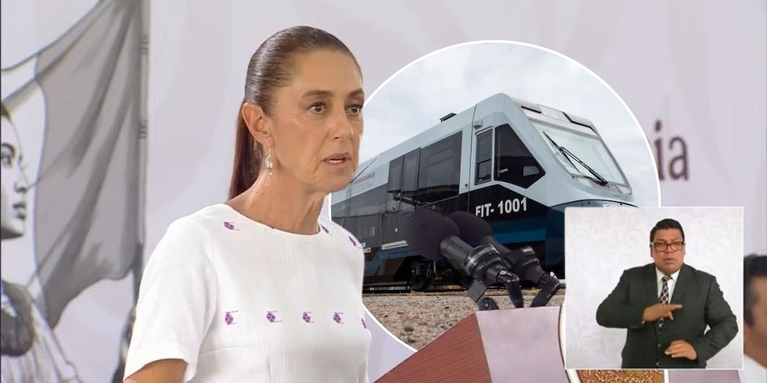 Claudia Sheinbaum informó que el Tren Interoceánico tendrá un nuevo trazo para evitar una zona de curvas peligrosas cercana a Salina Cruz.