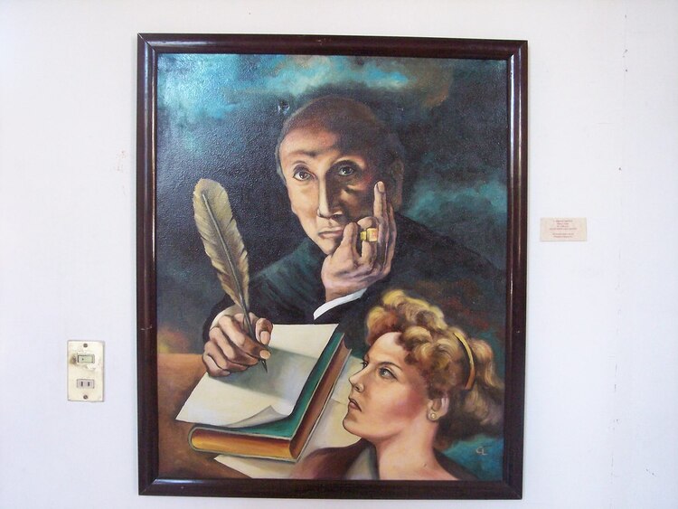 Un retrato del poeta Amado Nervo, ubicado en el museo Aramara, en Tepic, Nayarit.