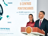 LA PRESIDENTA Claudia Sheinbaum, ayer, con Omar García Harfuch en Palacio