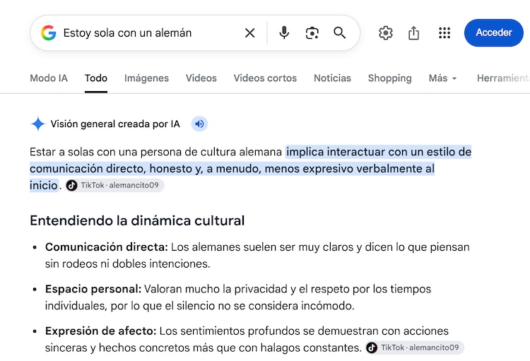 Estoy sola con un alemán