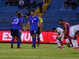 Futbolistas de El Salvador, el pasado 30 de enero durante su partido contra Honduras en la Jornada 10 del octagonal de Concacaf hacia Qatar 2022.