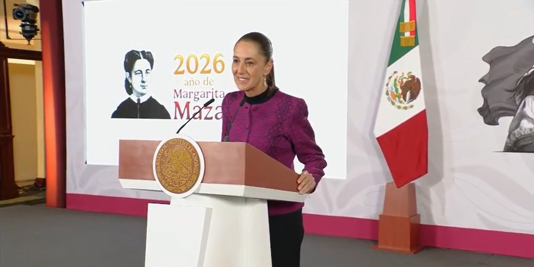 Claudia Sheinbaum este miércoles en Palacio Nacional.