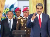 El Presidente Maduro, ayer, previo a su conferencia en el Palacio de Miraflores.