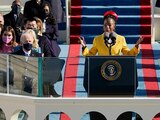 Amanda Gorman estuvo presente en la toma de protesta del presidente de EU Joe Biden.