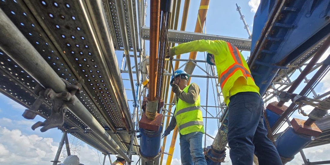 Trabajos en la zona.