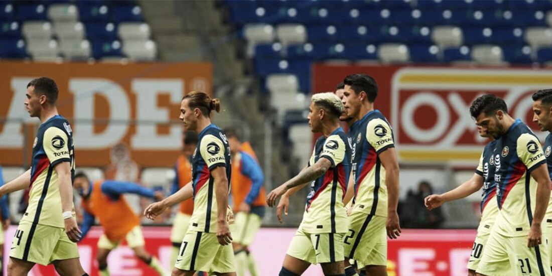 Futbolistas del América, el pasado 16 de enero en el Estadio BBVA, donde enfrentaron a Rayados del Monterrey.
