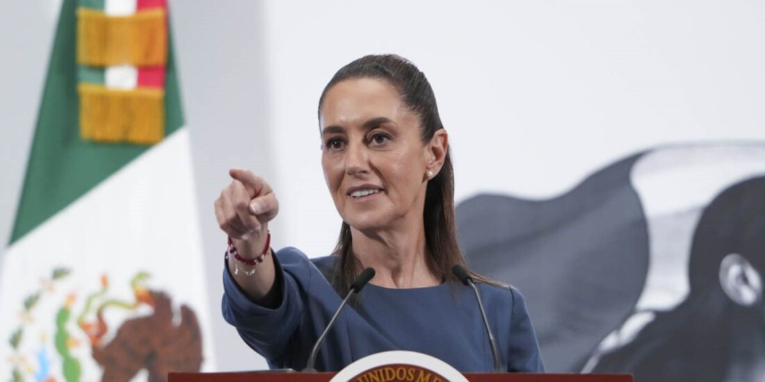 La Presidenta Claudia Sheinbaum, ayer, en conferencia de prensa.