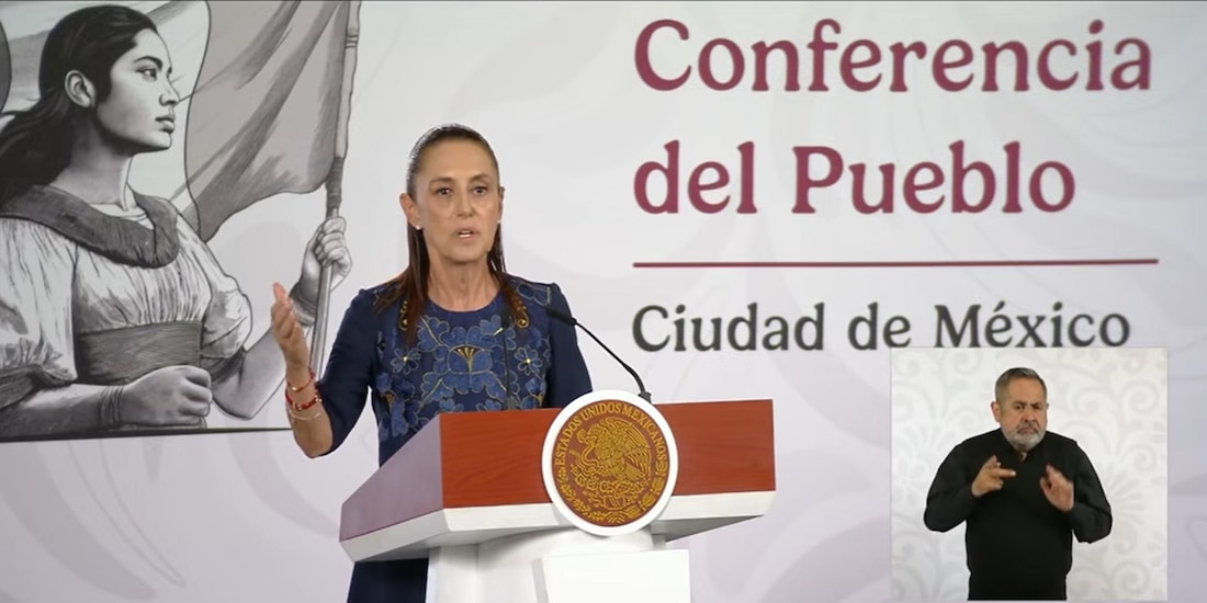 La Presidenta de México Claudia Sheinbaum este jueves en Palacio nacional.