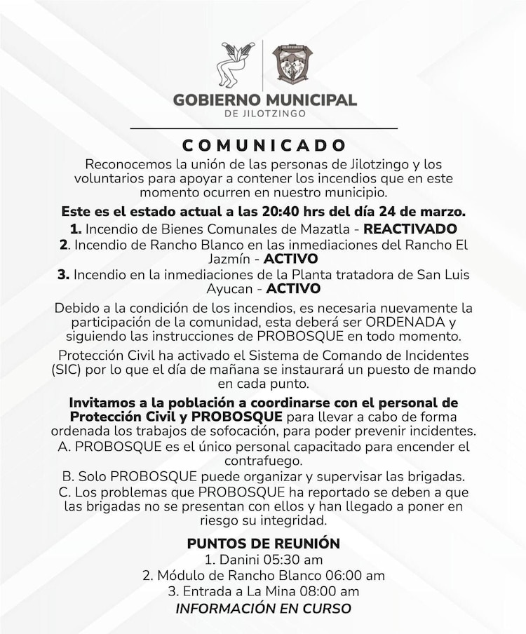 Incendios activos en Edomex.