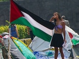Una manifestación de estudiantes de la UNAM en favor de la causa palestina, en fotografía de archivo.