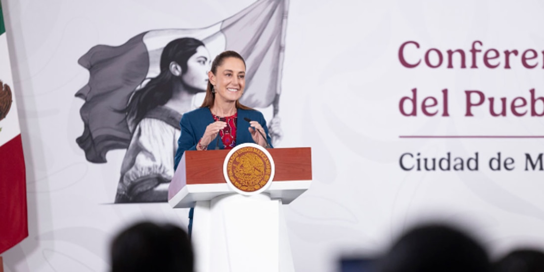 La presidenta Claudia Sheinbaum, durante la Conferencia del Pueblo, en fotografía de archivo.