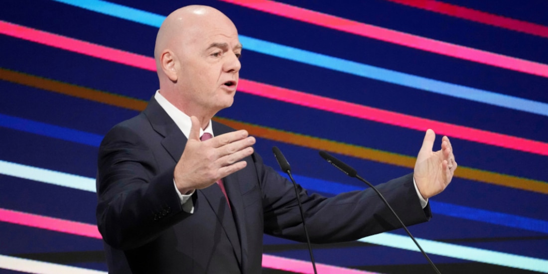 Gianni Infantino en una conferencia de prensa.
