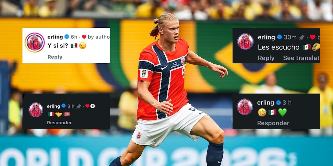Erling Haaland, delantero de Noruega, demuestra su amor a México