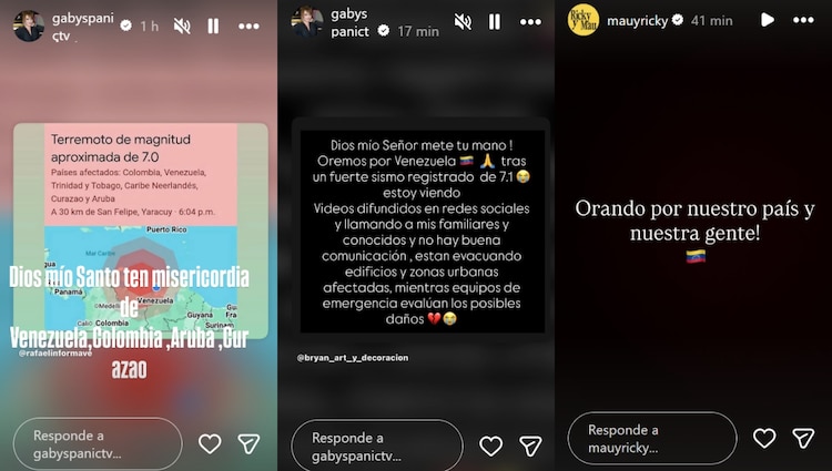 Mensajes de Gaby Spanic y de los cantantes Mau y Ricky Montaner