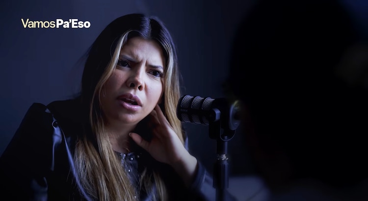 La periodista, Paola Vargas Sosa dando su testimonio contra Ricardo Orrego
