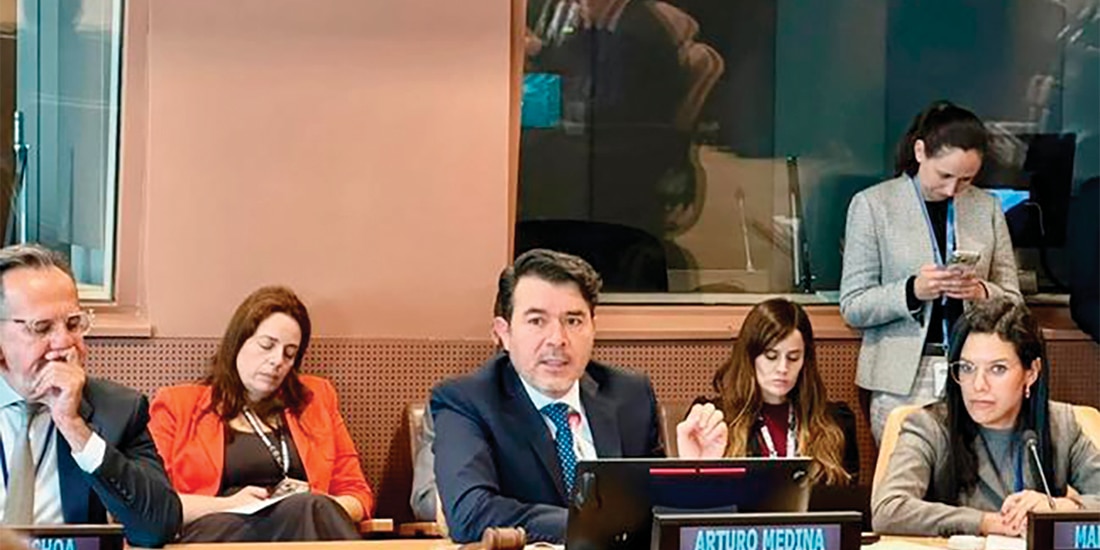 EL SUBSECRETARIO de Gobernación (c), en la sede de la ONU, el 16 de octubre.