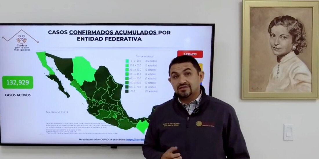 El secretario de Salud de Baja California, Alonso Pérez Rico, dio información sobre COVID-19 en la entidad.