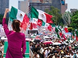 LA PRESIDENTA, ayer, en el Monumento a la Revolución.