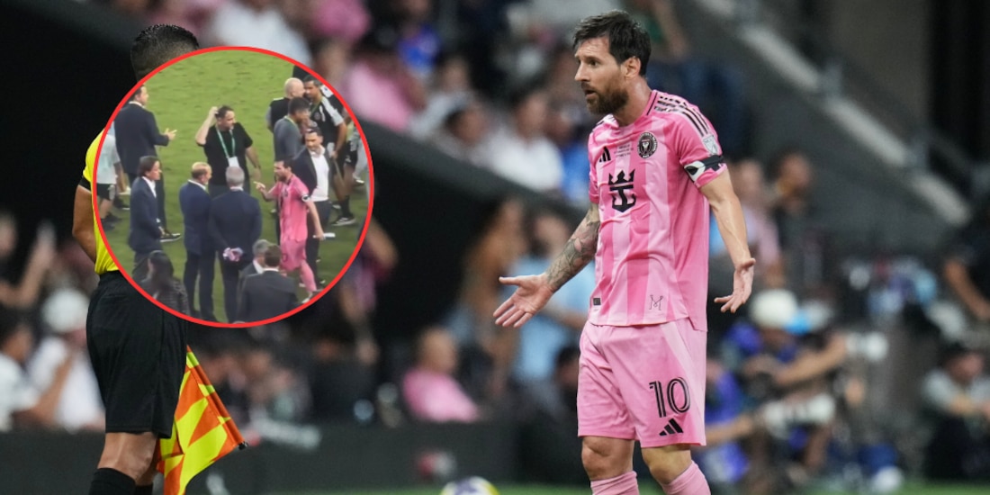 Leo Messi se encara con el Comisionado de la MLS.