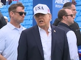 Donald Trump, presidente de EU, en Irlanda, entrevistado por la prensa sobre las advertencias contra la IA.