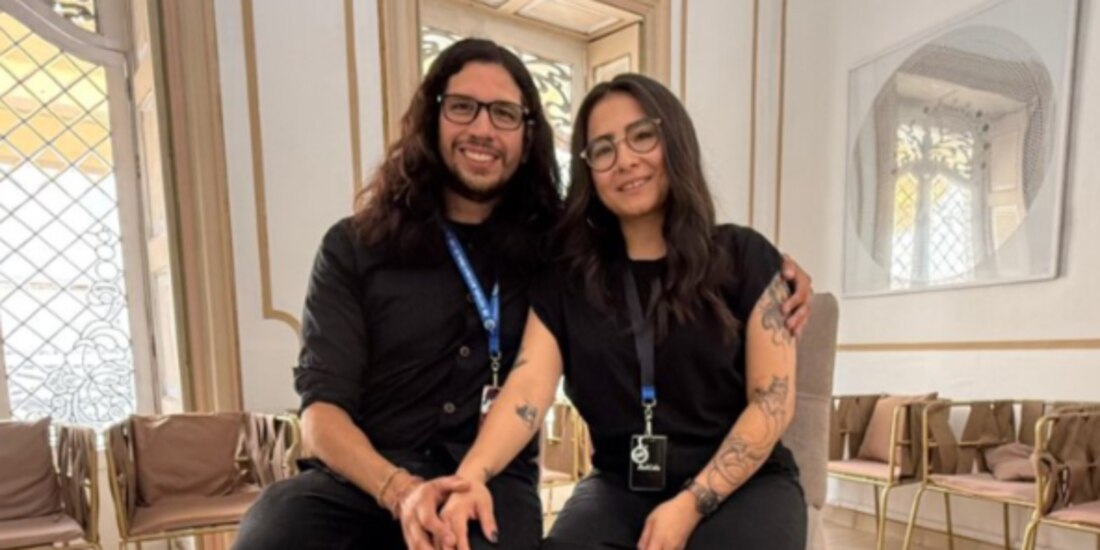 Roberto Ortiz, director, junto a la productora Luisa Bravo, ayer.