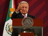 Presidente López Obrador, durante conferencia matutina desde Palacio Nacional.