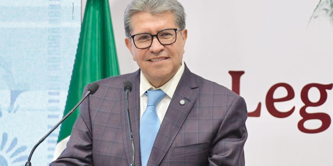 Ricardo Monreal, ayer en conferencia de prensa sobre la reforma electoral.