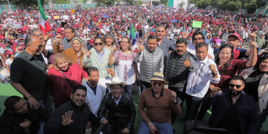 La alcaldesa Azucena Cisneros Coss encabeza la Asamblea Informativa en Defensa de la Soberanía Nacional en Ecatepec.