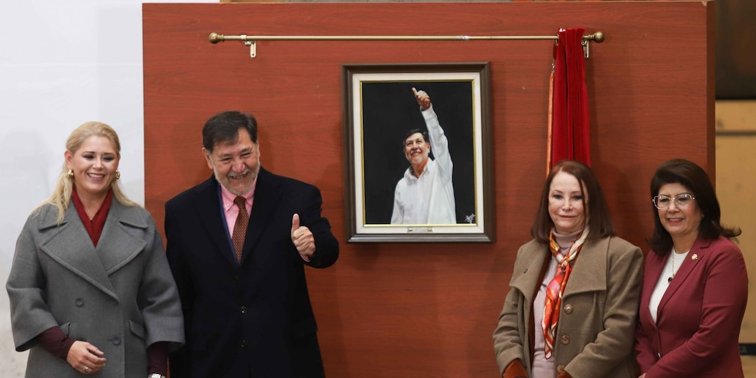 Develan retrato oficial del senador Gerardo Fernando Noroña como presidente del Senado de la República entre 2024 y 2025.