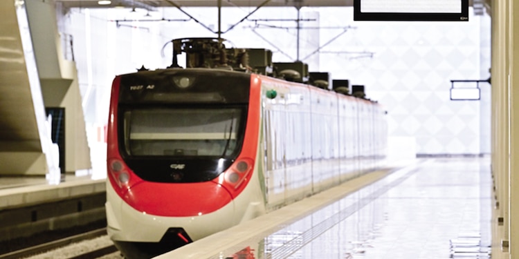 Vagones del Tren Suburbano AIFA-Lechería, dentro de la estación terminal, en foto de archivo.