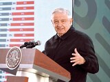 El presidente López Obrador presentó ayer, en conferencia, una encuesta de aprobación de mandatarios.