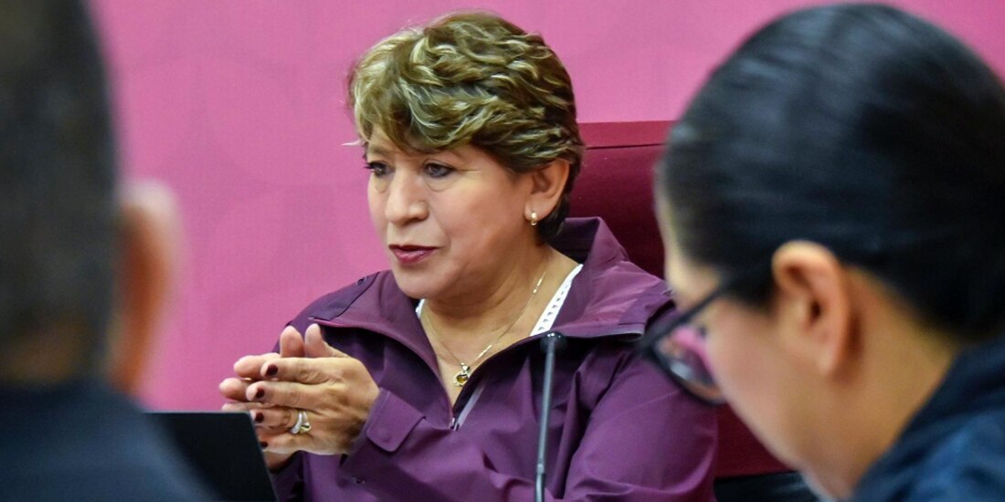 La gobernadora del Estado de
México, Delfina Gómez, ayer.